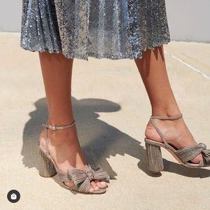 Loeffler Randall Silver Gold Camellia sz 7